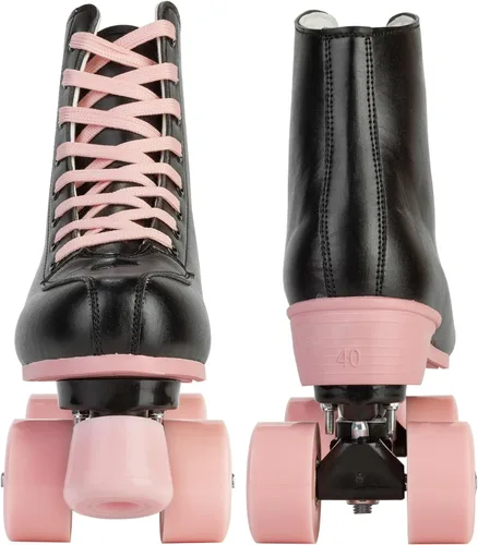 Miniatura 7 de Silvertree Patines de ruedas para mujeres y hombres de cuero de poliuretano de alta calidad para adultos, patines de derby de ruedas ligeras