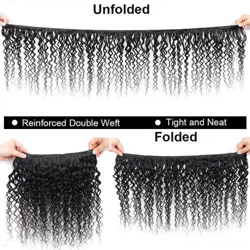 Miniatura 3 de Borchan Water Wave 3 Paquetes Cabello Humano Húmedo y Ondulado Cabello Humano 3 Paquetes para Mujeres Negras 16 18 20 Pulgadas Paquetes Brasileños