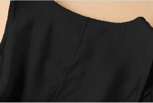 Miniatura 6 de UATKIMI Chaleco de lino de algodón para mujer, casual, holgado, cuello en V, sin mangas, chaqueta