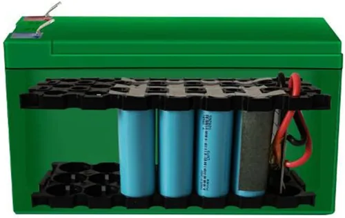 Miniatura 2 de Soporte de batería 18650, 12V 3S 7P Li-ion DIY soporte para batería 18650 Powerwall abrazadera puntual (caja verde y tira de níquel)