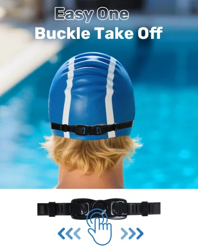 Miniatura 6 de Gafas de natación para adultos, gafas de natación antivaho y UV con clip de nariz y tapones para los oídos, sin fugas