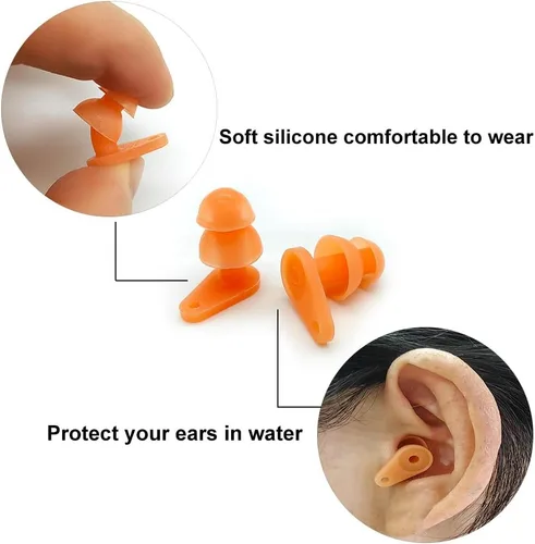 Miniatura 3 de 6 juegos de tapones impermeables para los oídos de natación para niños con funda, protegen las orejas de los niños en la ducha de agua