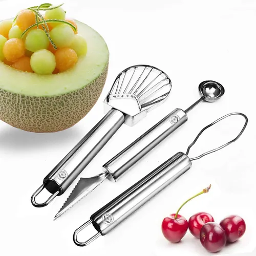 Miniatura 5 de Herramientas de cocina de acero inoxidable NewlineNY: ayudante de frutas 3 piezas