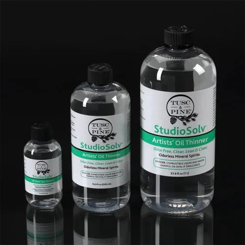 Miniatura 5 de Tusc & Pine StudioSolv™ Spirits minerales inodoros 33.8 oz (1 litro) - Disolvente espiritual purificado sin olor para aceites adelgazantes