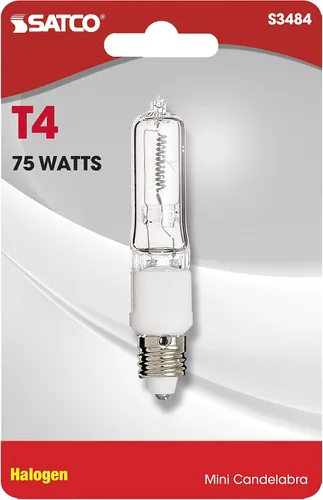 Miniatura 2 de Satco S3484 - Bombilla base T4 E11 (1/tarjeta, 120 V, 75 W, 2 unidades), transparente
