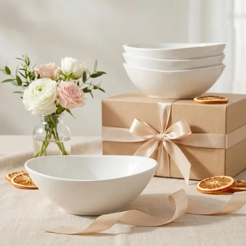 Miniatura 9 de LIFVER - Juego de 4 cuencos de porcelana de 9" para decoración de boda, platos de servir de 36 onzas para entretener, juego de cuencos grandes