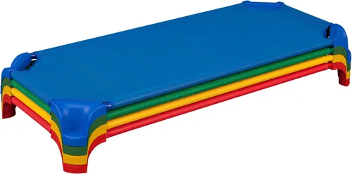 Miniatura 20 de Sprogs Cunas de guardería apilables de tamaño estándar resistentes para niños y niños pequeños, cunas de preescolar para apilamiento en el aula