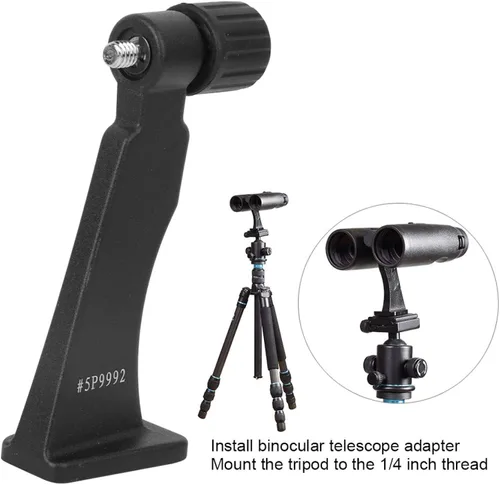 Miniatura 5 de 214 Adaptador de trípode binocular, soporte de adaptador binocular de metal, tornillo de 1/4 pulgadas, accesorio de conexión para telescopio