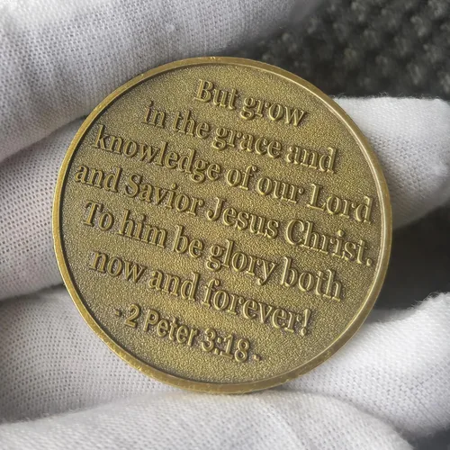 Miniatura 4 de Growing in Christ - Ficha de bolsillo con versículo bíblico de oro antiguo (4 unidades)