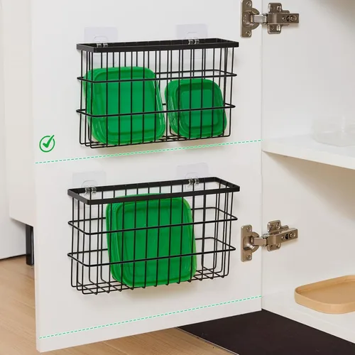Miniatura 3 de 2 unidades de organizador para puerta de gabinete, organizadores de tapa autoadhesivos para cajas de almacenamiento dentro del gabinete, organizador