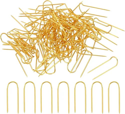 Miniatura 7 de PATIKIL Pasadores de horquilla, 100 pines de acero inoxidable para coser en U de 0.7 pulgadas, pasador de doble bloqueo para coser joyas, tela