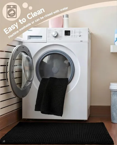 Miniatura 6 de Tapete de Baño Waffle Mejorado – Ultra Suave, Súper Absorbente y Alfombra Antideslizante con Borlas, Lavable a Máquina, Respaldo de Goma para Baño
