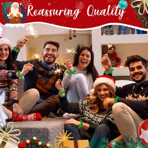 Miniatura 5 de LEIFIDE 20 pulseras de Navidad con campanas para muñeca, instrumentos musicales agitados, pulsera de ritmo ajustable, para escuela, familia