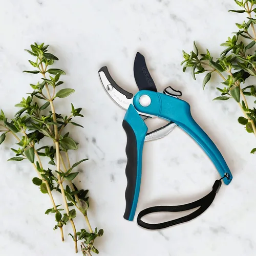 Miniatura 8 de Nevlers Tijeras de podar de yunque azul de 8 pulgadas resistentes Podadoras de mano para jardinería con cuchillas de acero, bloqueo de seguridad