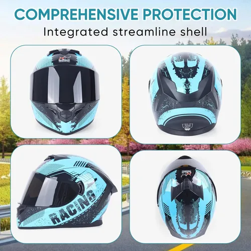 Miniatura 3 de Full Face Motorcycle Helmets for Adults Men and Women with Internal Tinted Visor