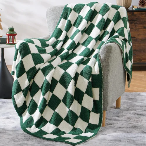 Miniatura 49 de WRENGONGE - Manta a rayas de color caqui, suave, acogedora, mullida, cálida, para sillón, sofá, cama o viajes, ligera, 50 x 70 pulgadas, regalo