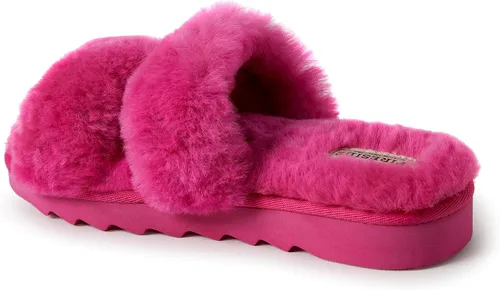 Miniatura 5 de Dearfoams Fireside Benalla - Pantuflas de piel de oveja de doble banda fácil de poner y quitar para mujer