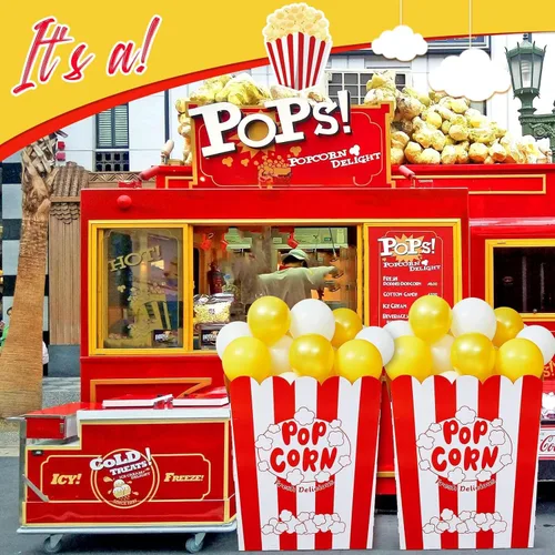 Miniatura 4 de Caja gigante de palomitas de maíz con bomba de globos y globos, soporte de exhibición de palomitas de maíz, decoración para noche de cine