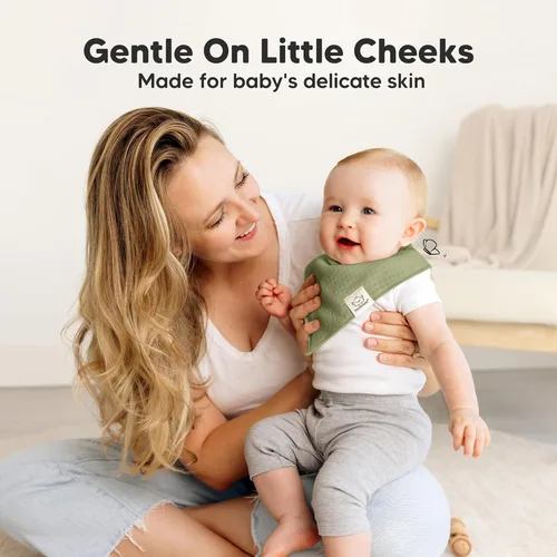 Miniatura 5 de KeaBabies - Juego de 8 baberos tipo bandana para bebés, niñas y niños - Baberos de algodón orgánico para babeo y dentición para recién nacidos