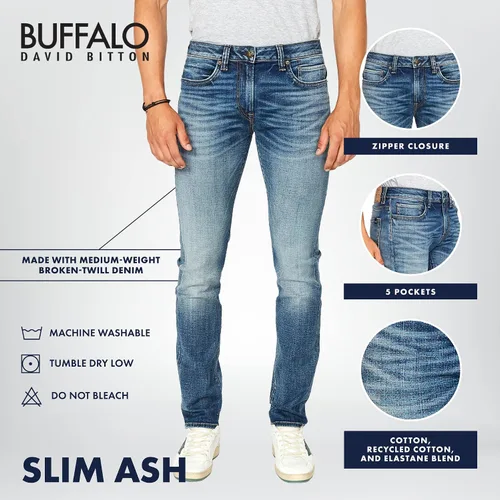 Miniatura 4 de Buffalo David Bitton Jeans Slim Ash para hombre