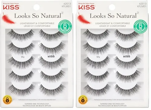 Miniatura 19 de KISS Looks So Natural - Paquete múltiple de pestañas postizas, ligeras y cómodas, tecnología de extremo cónico, reutilizables, libres de crueldad
