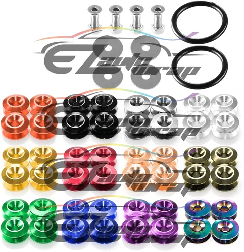 EZAUTO WRAP Juego de fijadores de liberación rápida para parachoques de coche en color púrpura, para maletero, guardabarros, tapa de escotilla