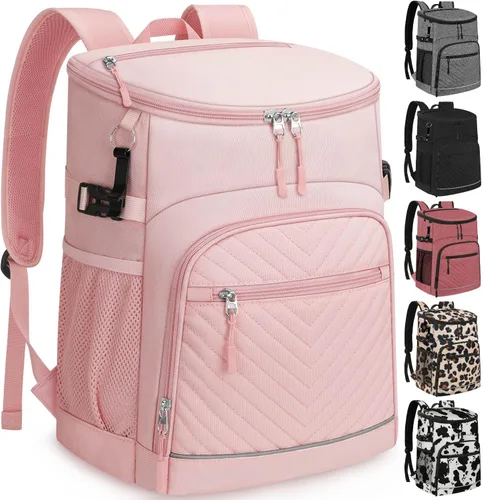 Miniatura 19 de Mochila enfriadora aislada a prueba de fugas, impermeable, mochila enfriadora de 30/45 latas, gran capacidad, ligera, para viajes, camping, playa