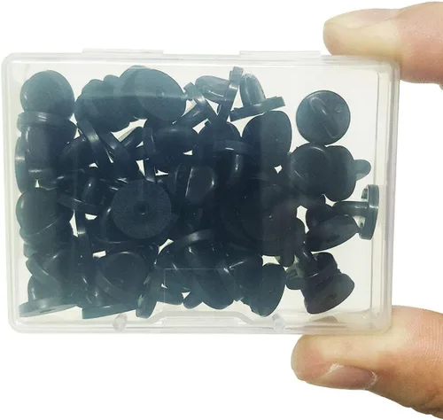 Miniatura 7 de Parte trasera de pasador de solapa – Parte trasera de pasador de embrague de mariposa en goma de PVC para reemplazo uniforme de insignia