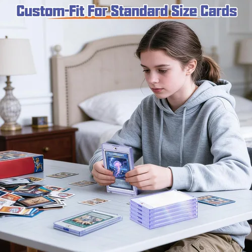 Miniatura 7 de Kitoyz Portatarjetas magnético de 24 quilates para tarjetas intercambiables, funda de tarjetas de béisbol 35PT, protectores de tarjetas deportivas