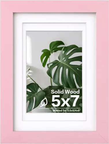 Miniatura 123 de Egofine - Portarretratos de 4 x 6 pulgadas, de madera maciza con plexiglás, para fotos de 3.5 x 5 con paspartú o de 4 x 6 sin paspartú, para colocar
