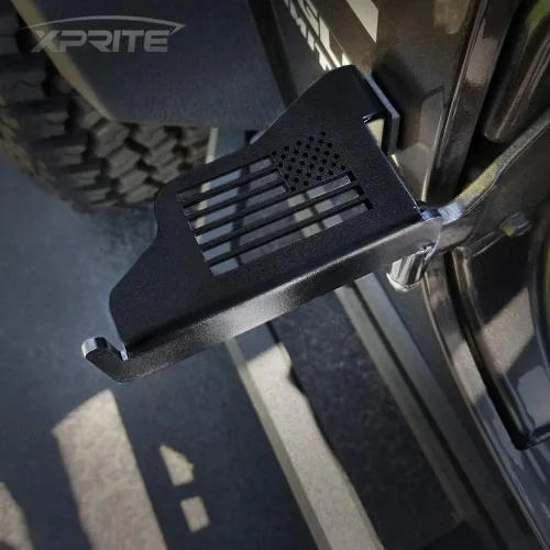 Miniatura 5 de Xprite Estriberas Desmontables para Puerta Compatibles con Jeep Wrangler JK JKU 2007-2018, Pedales de Descanso Montados en Bisagra de Puerta