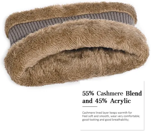 Miniatura 5 de DANMY Gorro de invierno para mujer, cálido tejido de lana holgada con visera