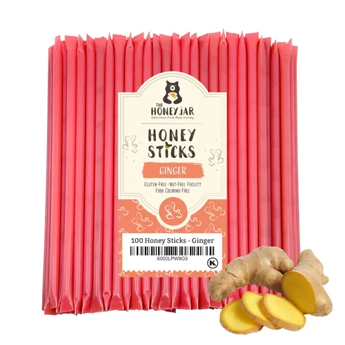 Miniatura 13 de The Honey Jar Palitos de miel lisos, pajitas de miel pura para el té, café o un placer saludable, una cucharadita de miel saborizada por barra