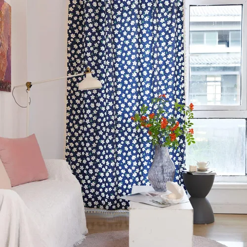 Miniatura 66 de Deeprove Cortinas bohemias para dormitorio, rayas huecas de ganchillo crema y estampado floral, tela de lino de algodón, con borlas beige bohemias