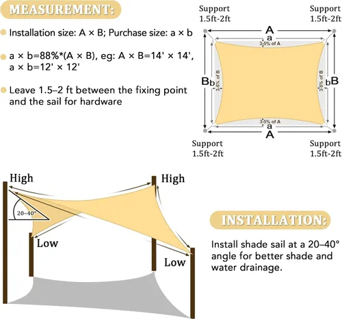 Miniatura 6 de Toldo rectangular Shade&Beyond tipo vela, para terraza, jardín, cubierta, pérgola Arena