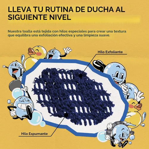 Miniatura 5 de GOSHI Toalla de ducha exfoliante – Depurador de cuerpo largo para acné de espalda, KP y piel suave – Tejido duradero resistente a desgarros, paño