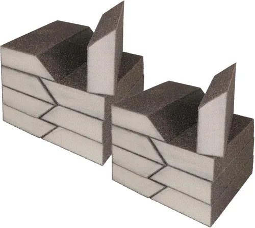 Miniatura 9 de Bloques de lijado en ángulo de grano 180, bloque de arena de esponja fina, lavable y reutilizable, bloque de papel de lija húmedo y seco