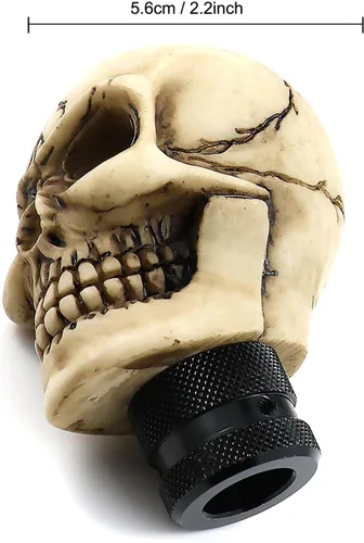 Miniatura 4 de Perilla de palanca de cambios en forma de calavera, de resina, para autos manuales o automáticos, Beige