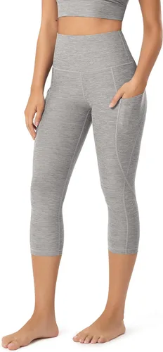 Miniatura 88 de ODODOS - Leggings capri de cintura alta para mujer con bolsillos, control de abdomen, no se transparentan, para entrenamiento atlético, running
