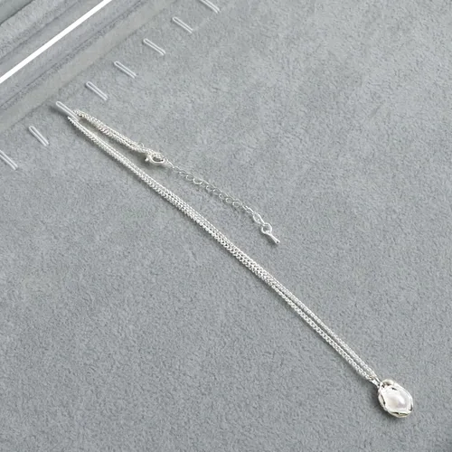 Miniatura 2 de Wudygirl Organizador de collares de terciopelo con 20 ganchos, escaparate para collares, joyero, apilable, parte superior de cristal con cerradura