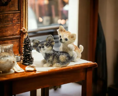 Miniatura 2 de Cosmos Gifts 20774 Juego de salero y pimentero de porcelana fina Chihuahua, 3-1/2" L
