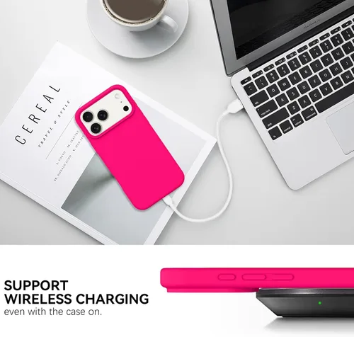 Miniatura 7 de GUAGUA Funda compatible con iPhone 17 Pro Max de 6.9 pulgadas de silicona líquida de gel suave, forro de microfibra delgada con textura, funda