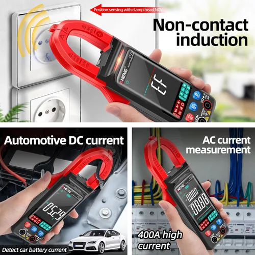 Miniatura 5 de ANENG Medidor de abrazadera Probador multímetro Rango automático TRMS 6000 cuentas Voltaje de corriente AC/DC Ohm Volt Amp Meter Meansures NCV