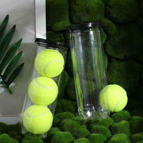 Miniatura 3 de 3 piezas de soporte para pelotas de tenis, botella de almacenamiento multifunción portátil para pelotas de tenis, contenedor transparente con tapa
