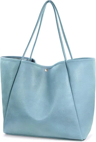 Miniatura 15 de HOXIS Bolso de mano de cuero PU de gran tamaño para mujer, bolso de fin de semana, bolso de viaje