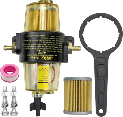 UF-10K - Conjunto separador de agua con filtro de combustible compatible con motor fuera de borda marino Mercury, Yamaha, Suzuki, Tohastsu, filtro