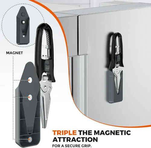 Miniatura 4 de Tijeras de cocina multifuncionales, tijeras de cocina con soporte magnético y bloqueo de seguridad, tijeras de aves de corral resistentes, acero