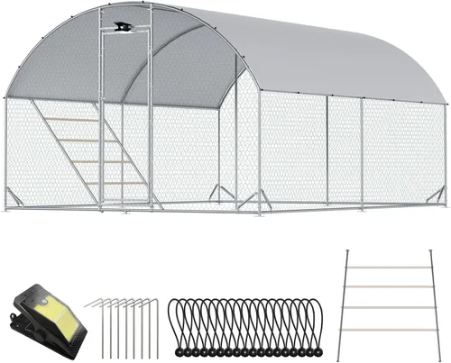 Miniatura 14 de Gallinero grande de metal para gallinero, corral para 40 pollos, jaula de aves de corral con cubierta impermeable para conejos, pato, corren