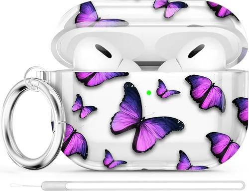 Miniatura 31 de Maxjoy Funda compatible con AirPods Pro, funda con diseño de vaca clara para mujeres y niñas, bonita funda protectora suave con llavero compatible