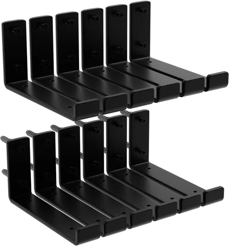 Miniatura 7 de Paquete de 8 soportes de estante de 7.25 pulgadas de largo x 4 pulgadas de alto x 1.5 pulgadas de ancho, soporte de estante flotante de hierro
